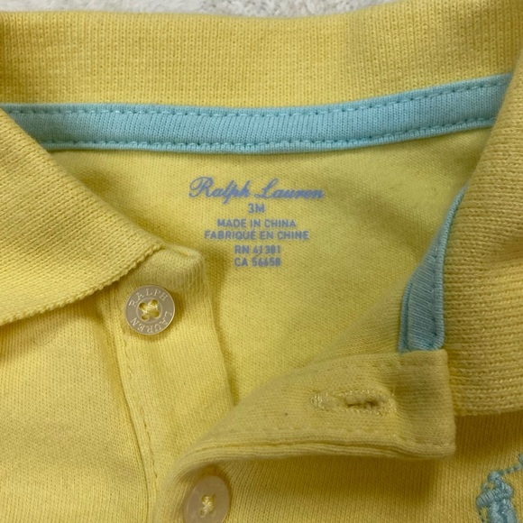 Ralph Lauren Yellow One Piece Outfit size 3 mo - Picture 2 of 9